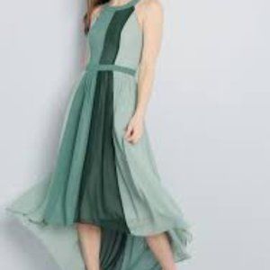 Modcloth Forest Green Sage Peachy Queen Maxi Dress